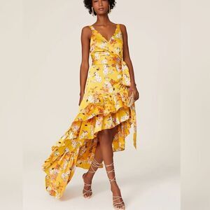 Bronx & Banco Narciss Yellow Floral Maxi Dress in Size S/US4